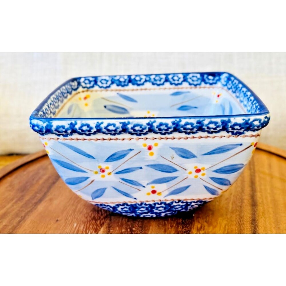 Temptations By Tara Old World Blue 1.5 Qt Square Baker Baking Dish